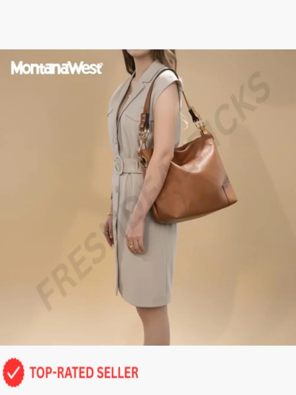 Top Handle Hobo Satchel Shoulder Bag Roomly Compartment Faux Leather